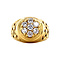 vintage Golden entourage ring with diamond 14 kt