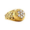vintage Golden entourage ring with diamond 14 kt