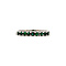 vintage White gold row ring with natural emerald 18 krt