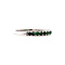vintage White gold row ring with natural emerald 18 krt