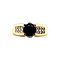 vintage Gouden ring met saffier en zirkonia 14 krt
