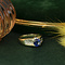 vintage Gouden ring met saffier en zirkonia 14 krt