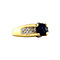 vintage Gouden ring met saffier en zirkonia 14 krt