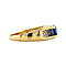 vintage Gouden ring met saffier en zirkonia 14 krt
