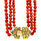 vintage Bloedkoraal collier met gouden sluiting 14 krt