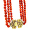 vintage Bloedkoraal collier met gouden sluiting 14 krt