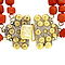 vintage Bloedkoraal collier met gouden sluiting 14 krt