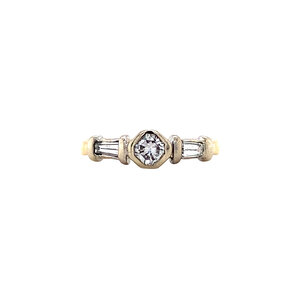 Bicolour gold ring with diamond 18 kt