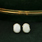 vintage Gold ear studs with opal 14 krt