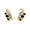 vintage Gold stud earrings with sapphire and diamond 14 kt