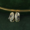 vintage Gold stud earrings with sapphire and diamond 14 kt
