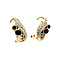 vintage Gold stud earrings with sapphire and diamond 14 kt