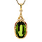 vintage Gouden hanger met groene spinel 14 krt
