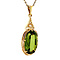 vintage Gouden hanger met groene spinel 14 krt