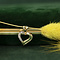 vintage Gouden hart hanger met diamant 14 krt