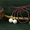 vintage Ruby necklace with pearl 14 krt