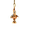 vintage Gouden haan hanger met emaille 18 krt