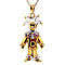 vintage Gold joker pendant with ruby, sapphire and diamond 18 krt