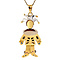 vintage Gold joker pendant with ruby, sapphire and diamond 18 krt
