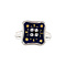 vintage White gold ring with enamel and diamond 18 krt