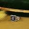 vintage White gold ring with enamel and diamond 18 krt