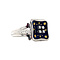 vintage White gold ring with enamel and diamond 18 krt