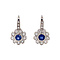 vintage White gold entourage drop earrings with sapphire and diamond 18 kt