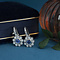 vintage Witgouden entourage oorhangers met saffier en diamant 18 krt
