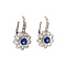 vintage White gold earrings with sapphire and diamond 18 krt