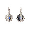 vintage White gold entourage drop earrings with sapphire and diamond 18 kt