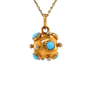 Gouden Sputnik hanger met kleursteen 18 krt