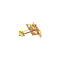 vintage Gold ear studs with rose diamond 14 krt