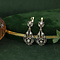 vintage Rose-gold earrings with diamond 14 kt/925