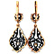 vintage Rose-gold earrings with diamond 14 kt/925