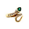 vintage Gouden ring met smaragd en diamant 14 krt
