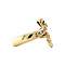 vintage Gouden ring met smaragd en diamant 14 krt
