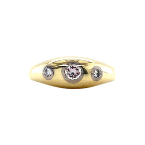 Gold ring with diamonds 14 krt