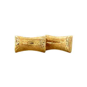 Gold bamboo ear studs 18 krt