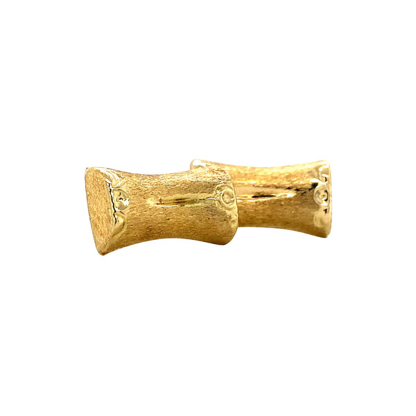 vintage Gouden bamboe oorstekers 18 krt