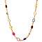 vintage Gouden collier met spinel, saffier, robijn en granaat 18 krt