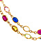 vintage Gouden collier met spinel, saffier, robijn en granaat 18 krt