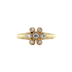 Gold ring with diamonds 14 krt