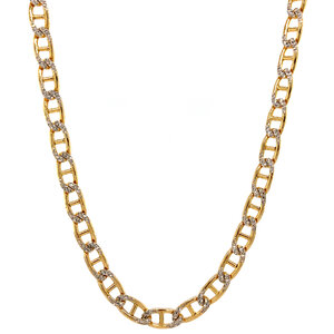 Bicolour gold fantasy necklace 14 krt
