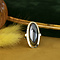 vintage Gouden ring met hematiet 14k krt