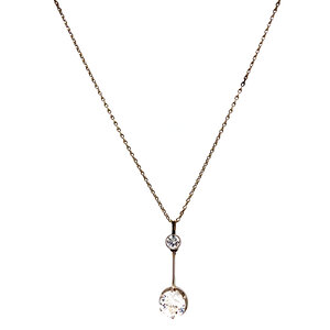 White gold necklace with diamond pendant 14 krt/900