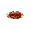 vintage Gouden ring met bloedkoraal 14 krt
