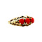 vintage Gouden ring met bloedkoraal 14 krt