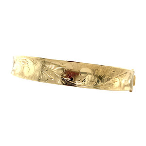 Gold bangle with engraving 14 krt