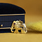 vintage Olifant hanger met robijn en zirkoon 12 krt