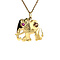 vintage Elephant pendant with ruby and zircon 12 krt